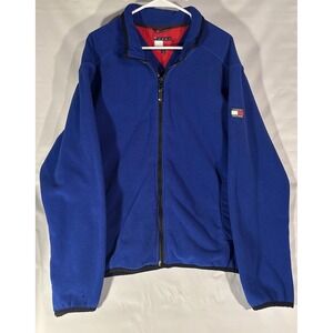 Tommy Hilfiger Classic Fleece Jacket Men's XL Full Zip Up, Blue, Soft Warm